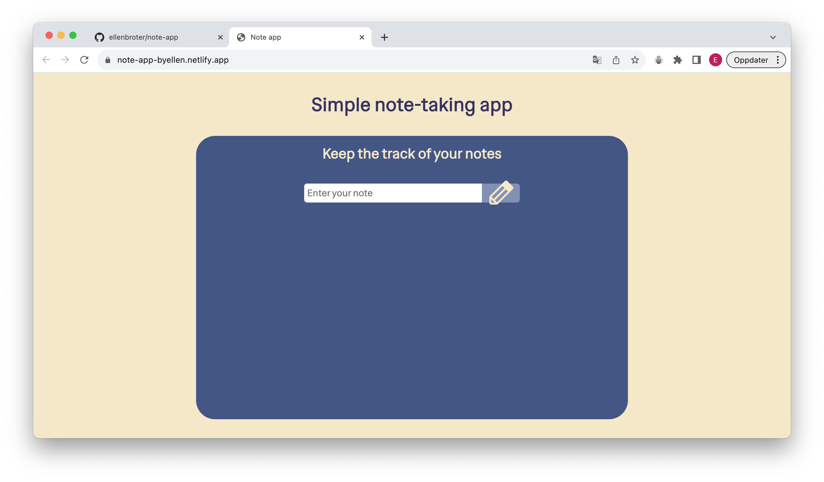 Note taking app